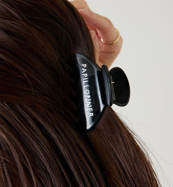  「【PAPILLONNER/パピヨネ】ロゴヘアクリップ」|リング|ブラック