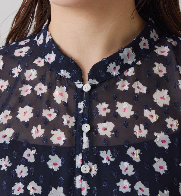  「	小花柄ラメシフォンワンピース」|ワンピース|