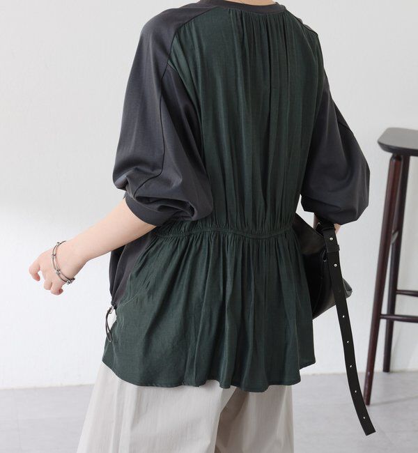  「ドッキング裾ドロストカットソー」|Tシャツ・カットソー|