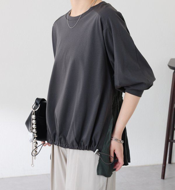  「ドッキング裾ドロストカットソー」|Tシャツ・カットソー|