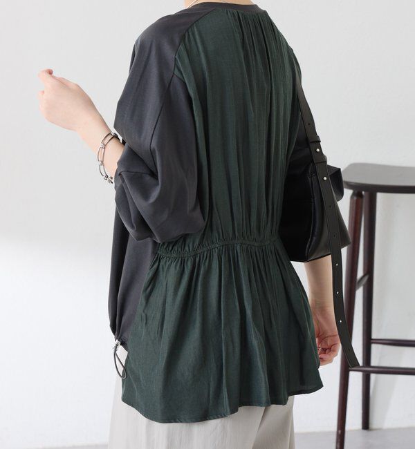  「ドッキング裾ドロストカットソー」|Tシャツ・カットソー|