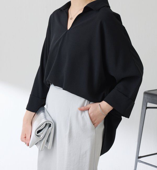  「ジャージスキッパードルマンブラウス」|シャツ・ブラウス|
