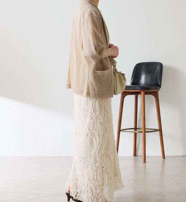  「【冷房/紫外線対策】シアーハーフスリーブジャケット」|ベスト・ジレ|