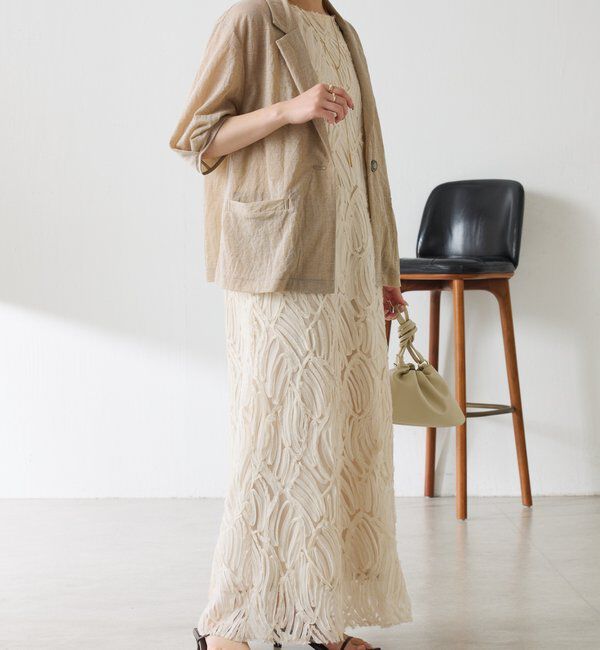  「【冷房/紫外線対策】シアーハーフスリーブジャケット」|ベスト・ジレ|