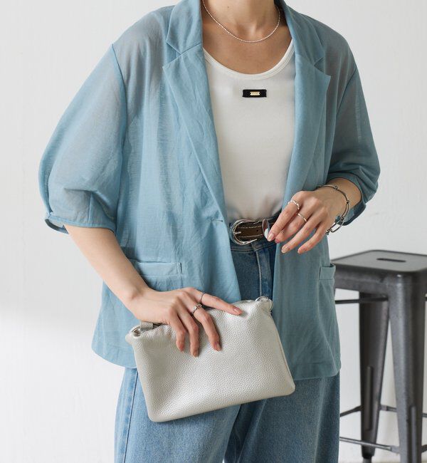  「【冷房/紫外線対策】シアーハーフスリーブジャケット」|ベスト・ジレ|