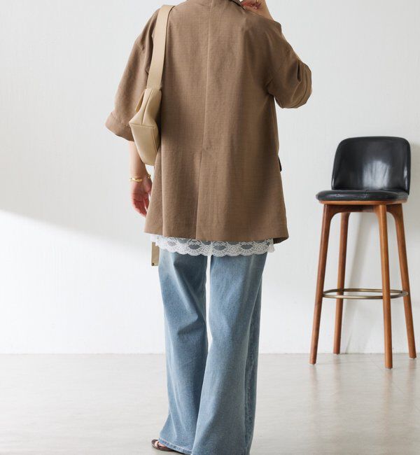  「【冷房/紫外線対策】シアーハーフスリーブジャケット」|ベスト・ジレ|