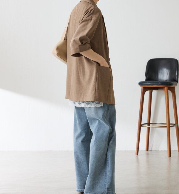  「【冷房/紫外線対策】シアーハーフスリーブジャケット」|ベスト・ジレ|