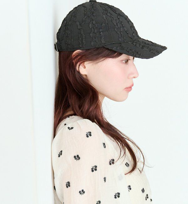 「ランダムフリルキャップ」|ハット|ブラック