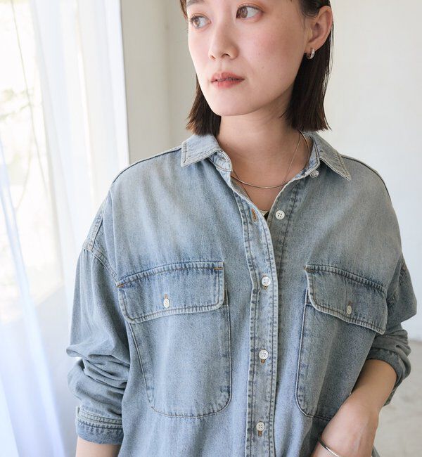  「【名品/リバイバル】【MONN.:.(モン)】Lightビッグデニムシャツ」|シャツ・ブラウス|