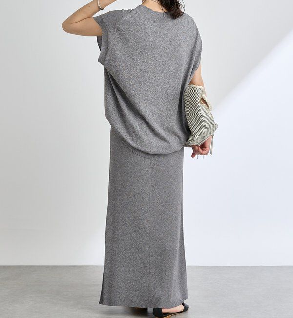  「【ひんやりタッチ・セットアップ対応可】レーヨン混バックテールニット」|ニット・セーター|