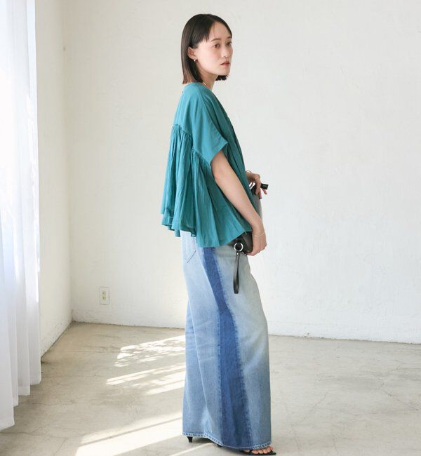  「予約【エッジを効かせたデザイン】ラインバギーデニム」|デニム|