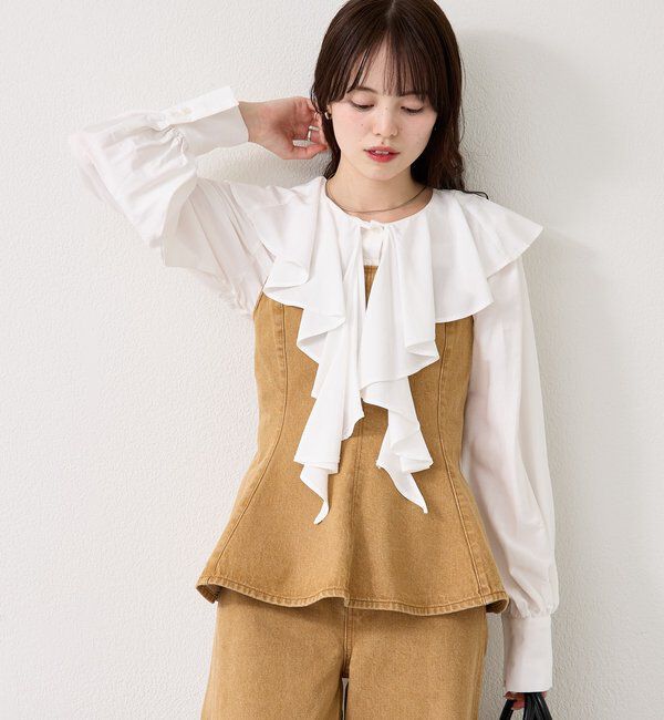  「ペプラムデニムビスチェ」|シャツ・ブラウス|
