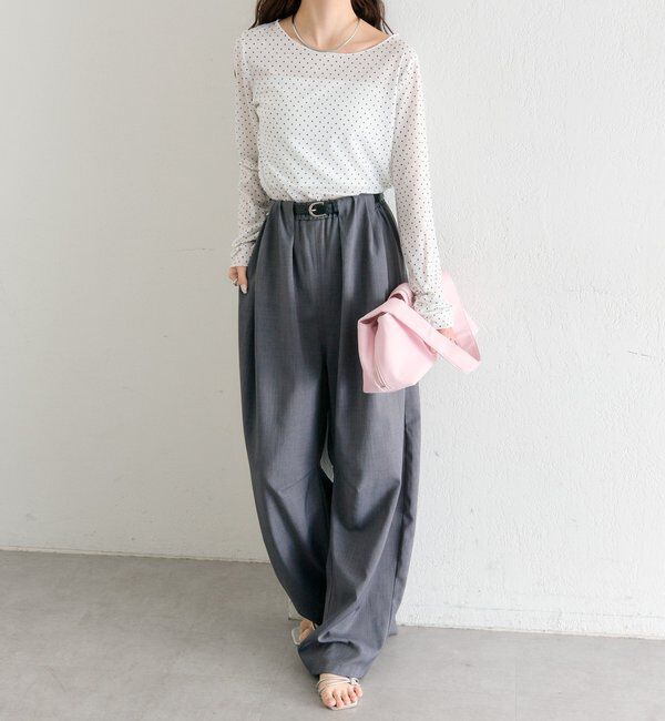  「バックシャンドットチュールロンT」|Tシャツ・カットソー|