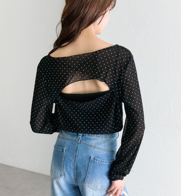  「バックシャンドットチュールロンT」|Tシャツ・カットソー|