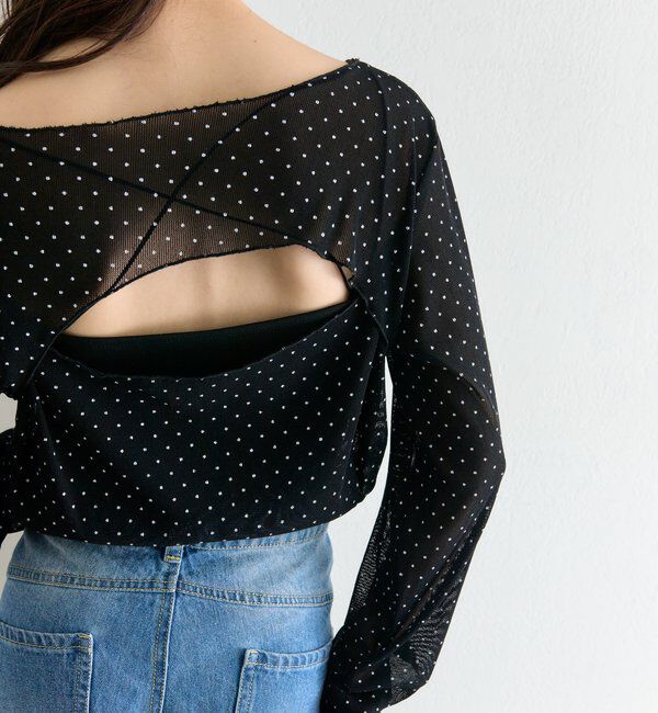  「バックシャンドットチュールロンT」|Tシャツ・カットソー|