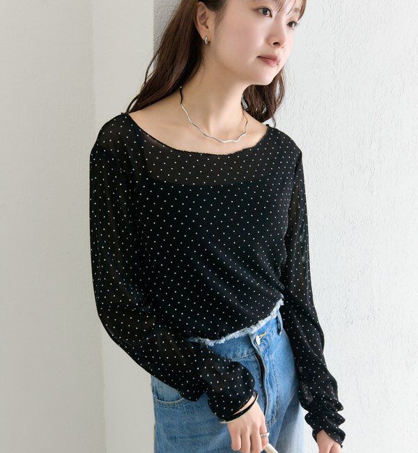  「バックシャンドットチュールロンT」|Tシャツ・カットソー|