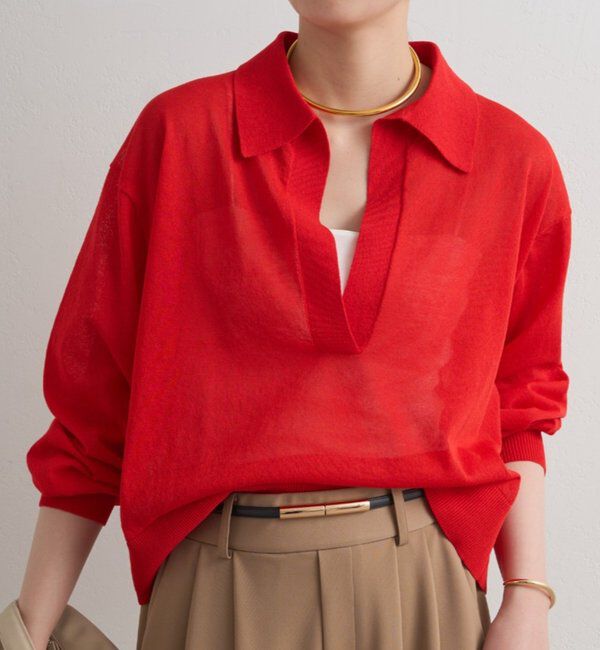  「スキッパーポロニット」|ニット・セーター|