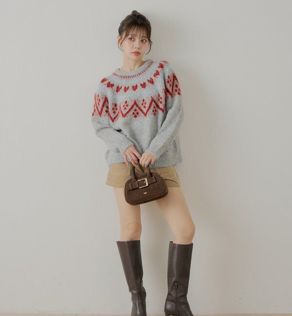  「ハート柄ノルディックニット」|ニット・セーター|
