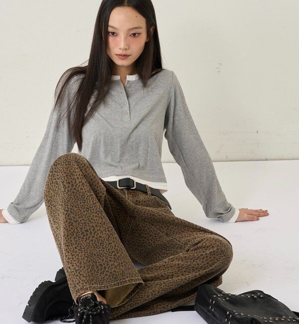  「レイヤードヘンリートップス」|Tシャツ・カットソー|