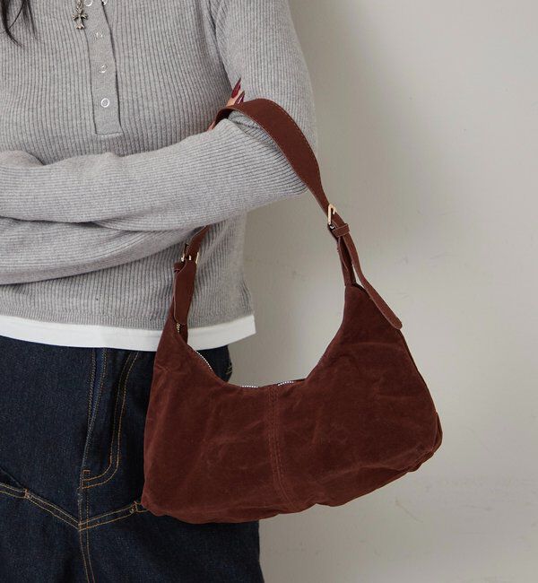  「スウェードショルダーバッグ」|トートバッグ|ブラウン