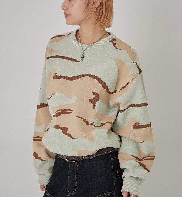  「KOOKYN MOHAIR BLEND CAMO CREWNECKSWEATER」|ニット・セーター|