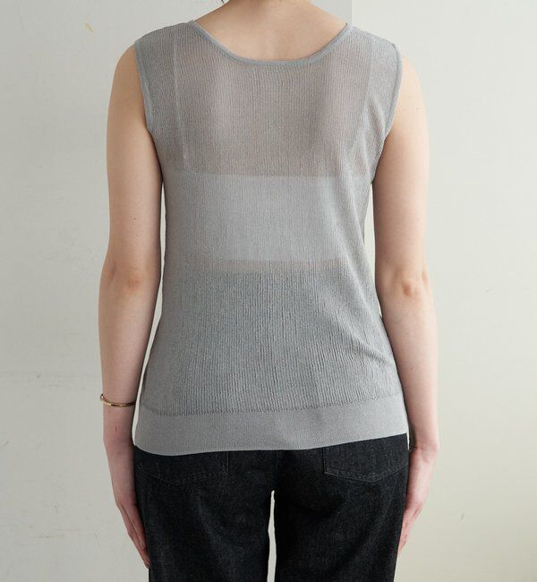  「シアー襟付きニット＆タンクSET」|カーディガン|