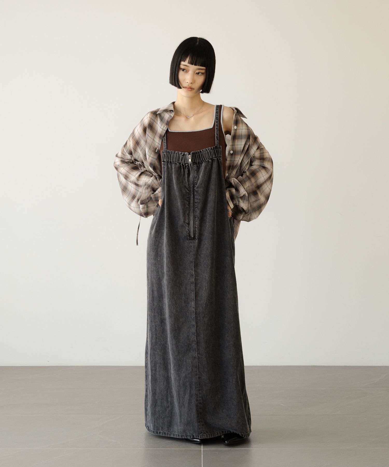 LOWRYS FARM「シアーチェックシャツショート」|シャツ・ブラウス|