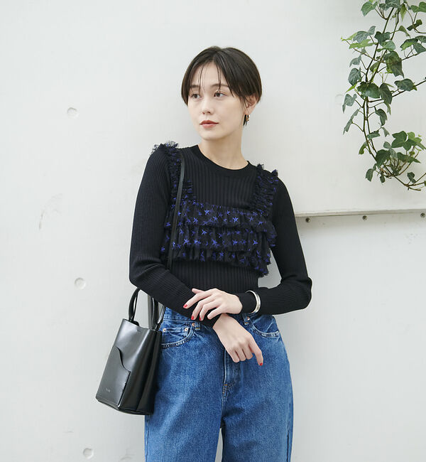 Rouge vif「スター＆ハート柄チュールフリルビスチェ」|シャツ・ブラウス|