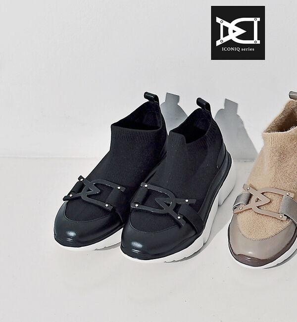 AU BANNISTER「【アイコニックシリーズ】ニットスニーカー」|スニーカー|ブラック