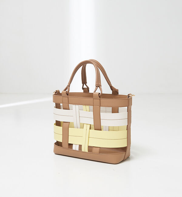 LOWELL things「【STORY 23'6月号 P172掲載】Colatti/配色クリア2WAYトー」|ハンドバッグ|