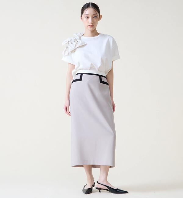 TIARA「ショルダーリボンTシャツ」|Tシャツ・カットソー|