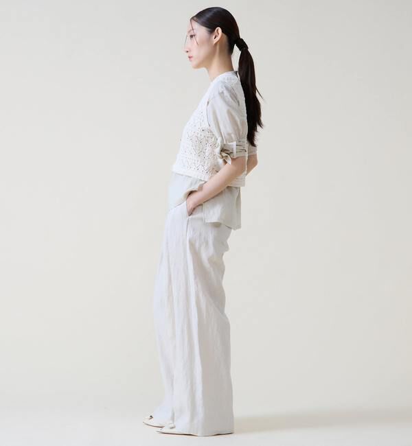 TIARA「クロシェライクベスト」|カーディガン|