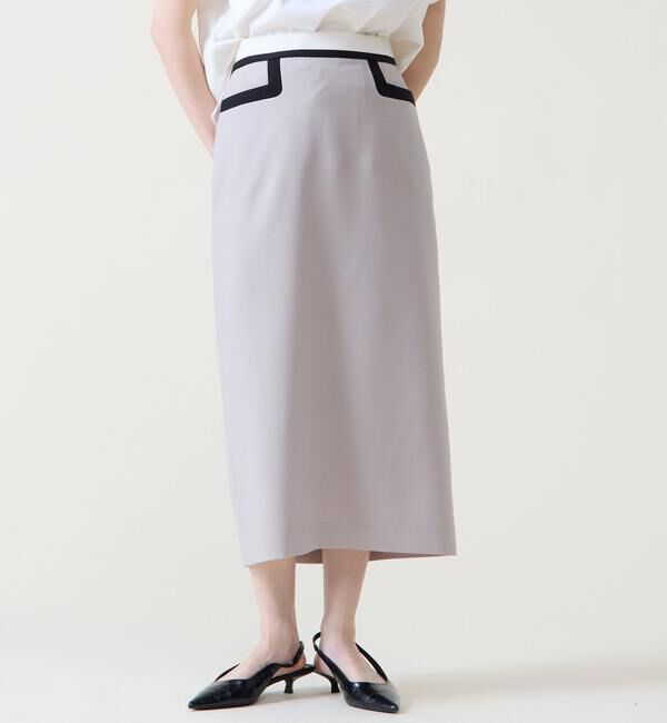 TIARA「カラーブロックタイトスカート」|スカート|グレージュ