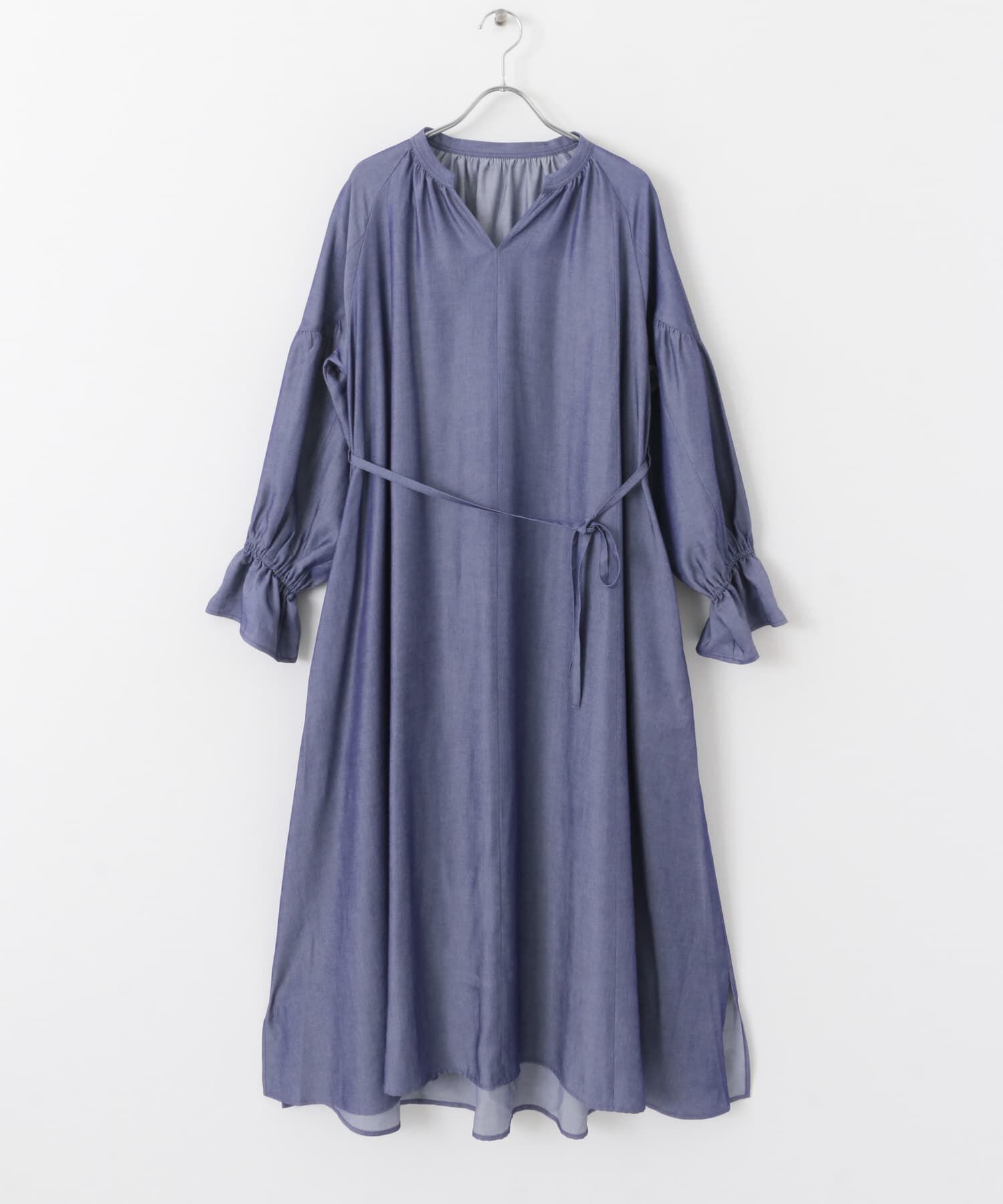 URBAN RESEARCH ROSSO「デニムライクギャザーワンピース」|ワンピース|