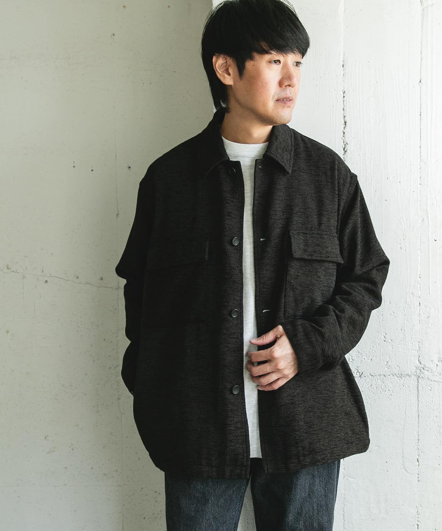URBAN RESEARCH DOORS「モールシャツジャケット」|ノーカラーコート|