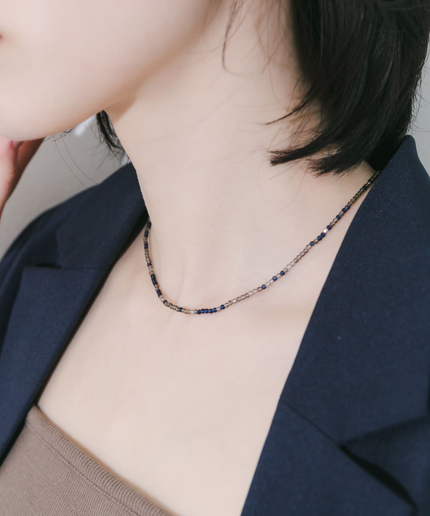 SMELLY「ステンレスランダムカラービーズネックレス」|ネックレス|