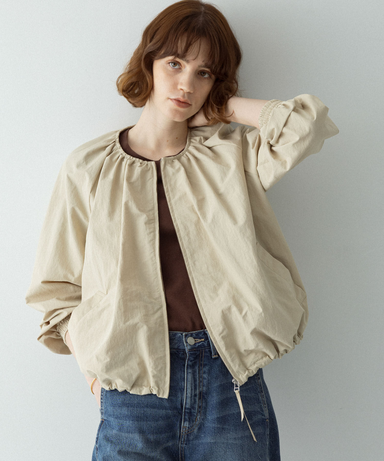 Sonny Label 「『UR TECH』バルーンショートブルゾン」|ブルゾン・スタジャン|ベージュ
