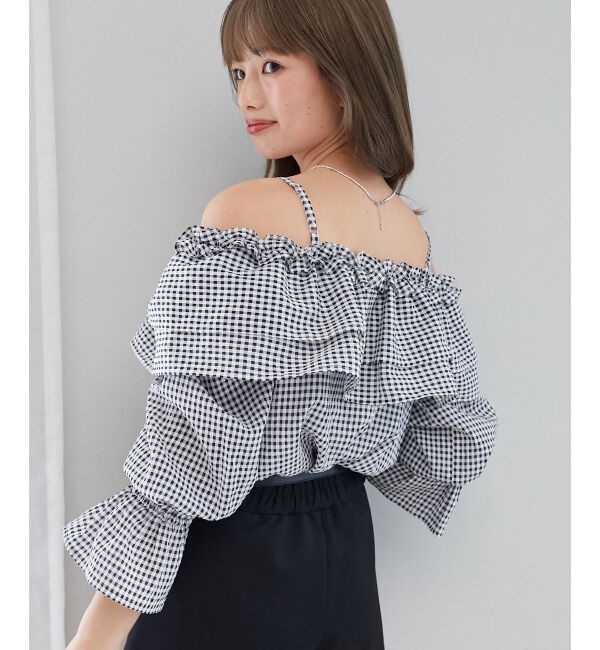  「ティアードフリルオフショルブラウス」|シャツ・ブラウス|