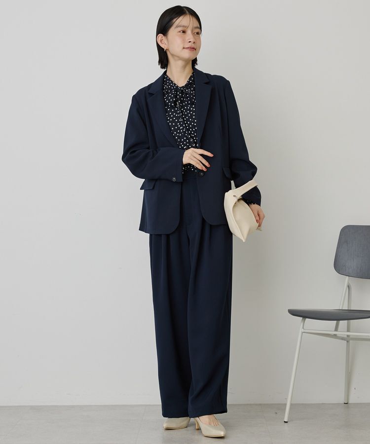 AMERICAN HOLIC「【イージーケア】ドット柄ボウタイブラウス」|シャツ・ブラウス|