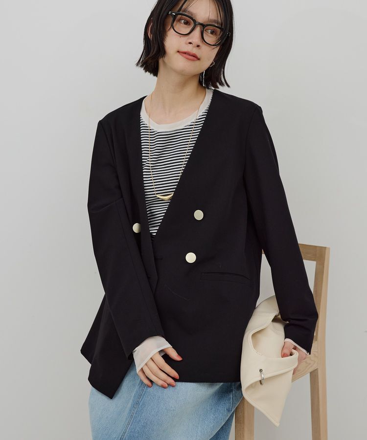 AMERICAN HOLIC「【イージーケア】ノーカラージャケット」|テーラードジャケット|