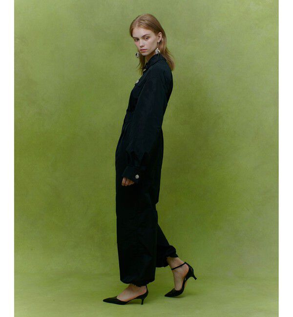 LOULOU WILLOUGHBY「【LOULOU WILLOUGHBY】タフタビジュー釦オールインワン」|オールインワン|