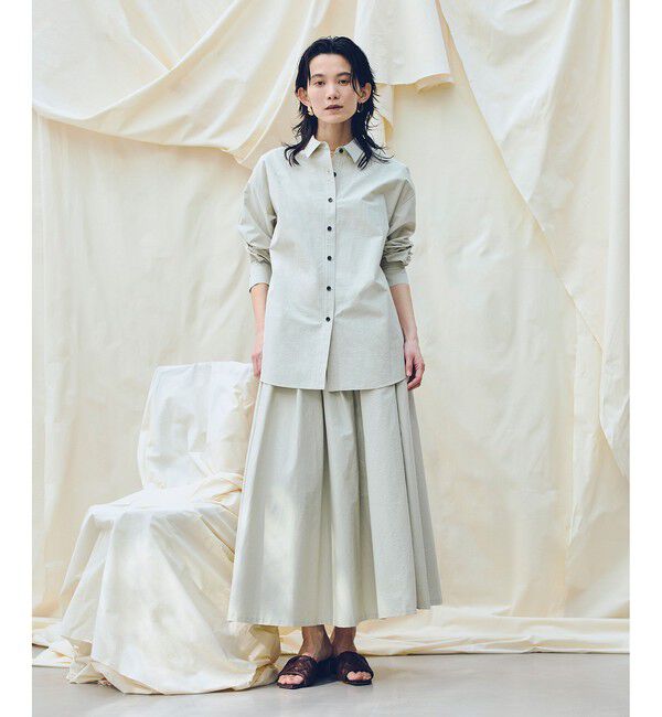 allureville「【ATELIER Line】タイプライターロングシャツ」|シャツ・ブラウス|