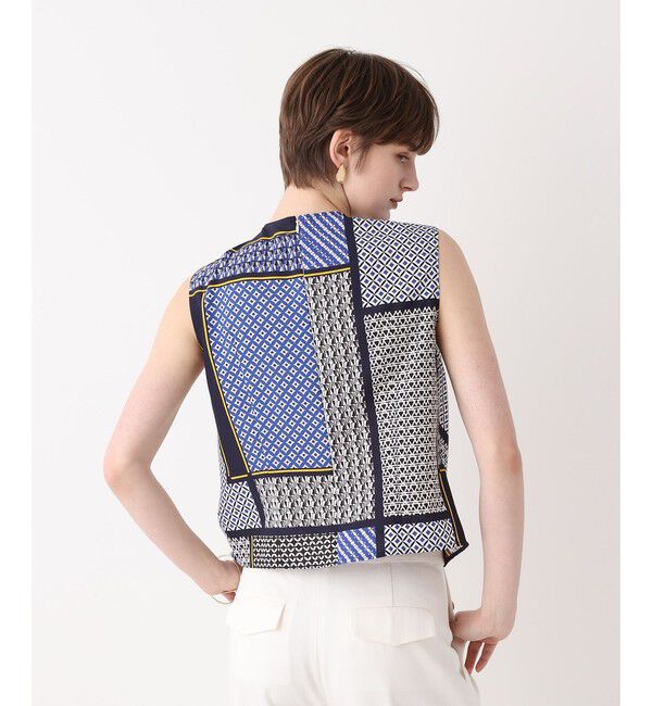 allureville「ジオメトリックプリントパッチブラウス」|シャツ・ブラウス|