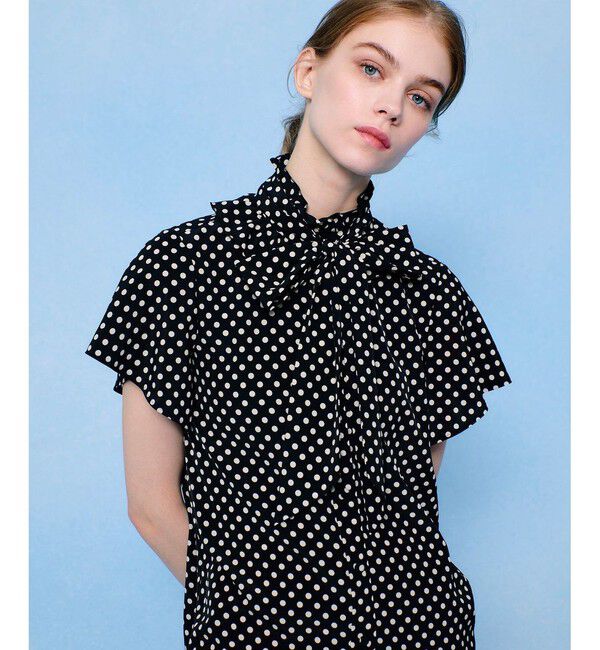 LOULOU WILLOUGHBY「◇【LOULOU WILLOUGHBY】デシンドットフレアスリーブBL」|その他|ブラック