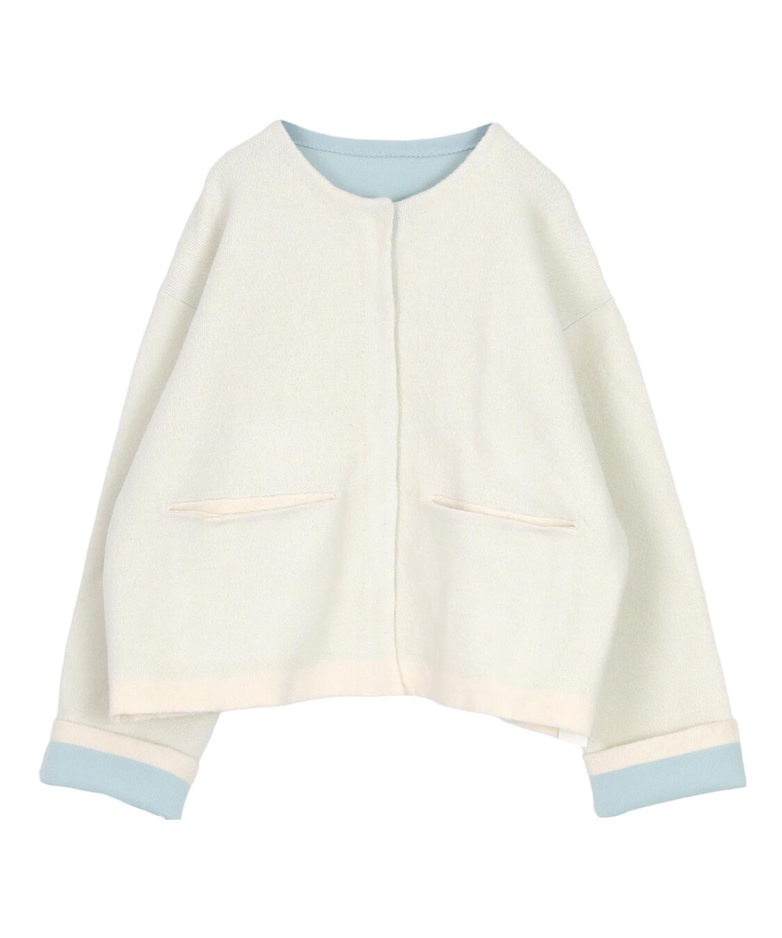 titivate「配色デザインニットコート/カーディガン」|ノーカラーコート|