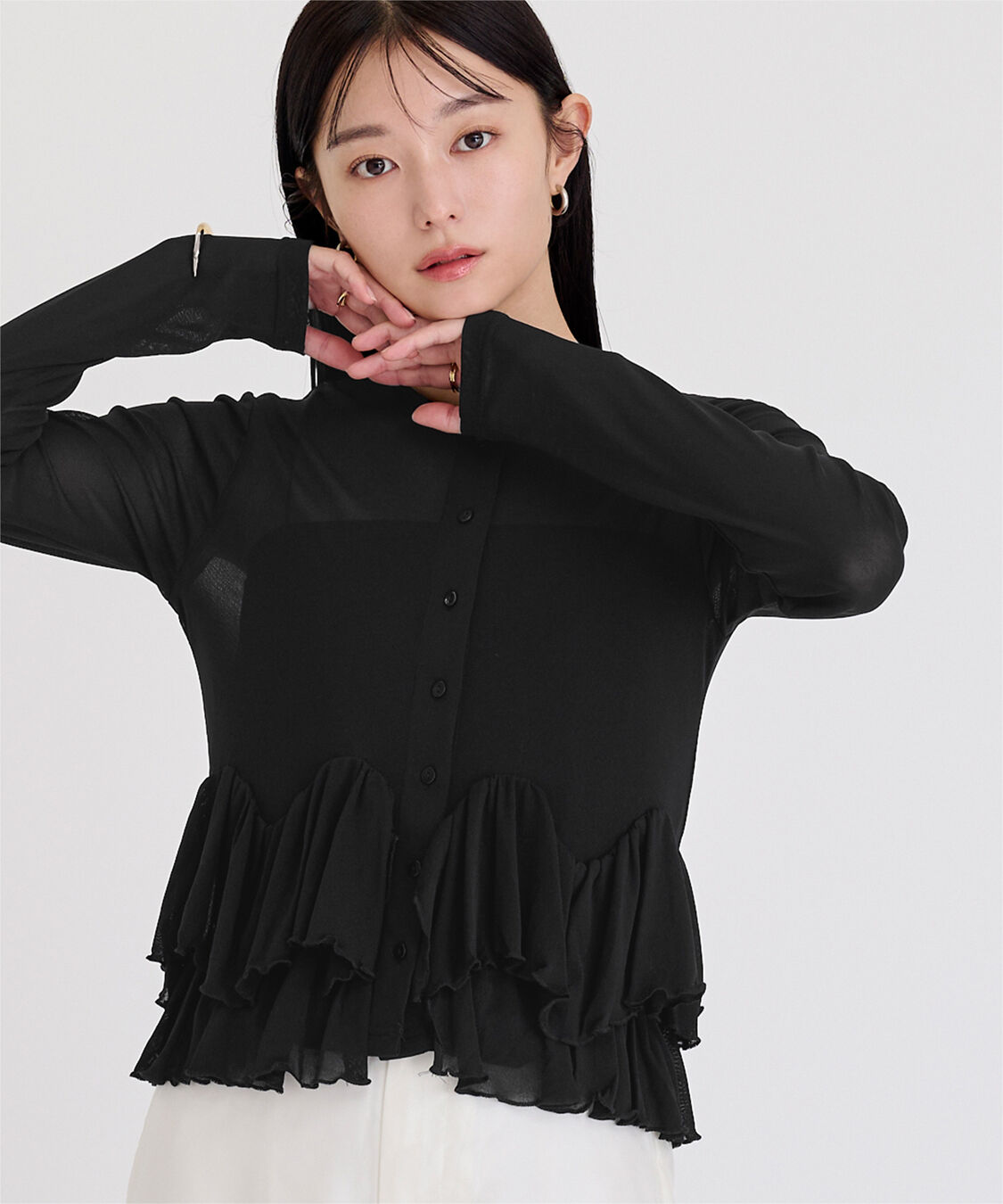 ur's「シアーペプラムカットソー」|Tシャツ・カットソー|