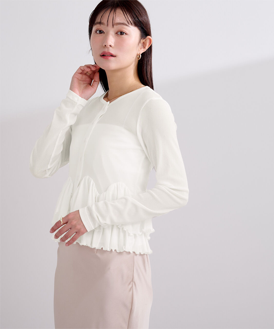 ur's「シアーペプラムカットソー」|Tシャツ・カットソー|