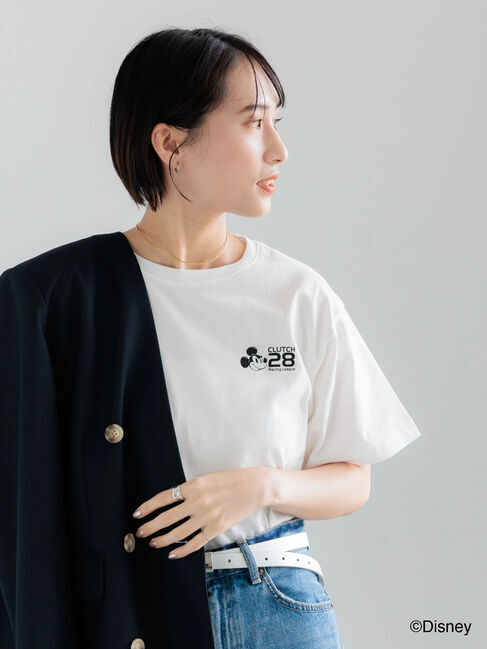 Te chichi「【Disney】MICKEY/ロゴプリントTシャツ」|Tシャツ・カットソー|オフホワイト