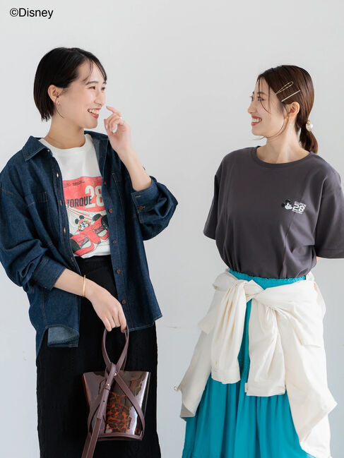 Te chichi「【Disney】MICKEY/ロゴプリントTシャツ」|Tシャツ・カットソー|