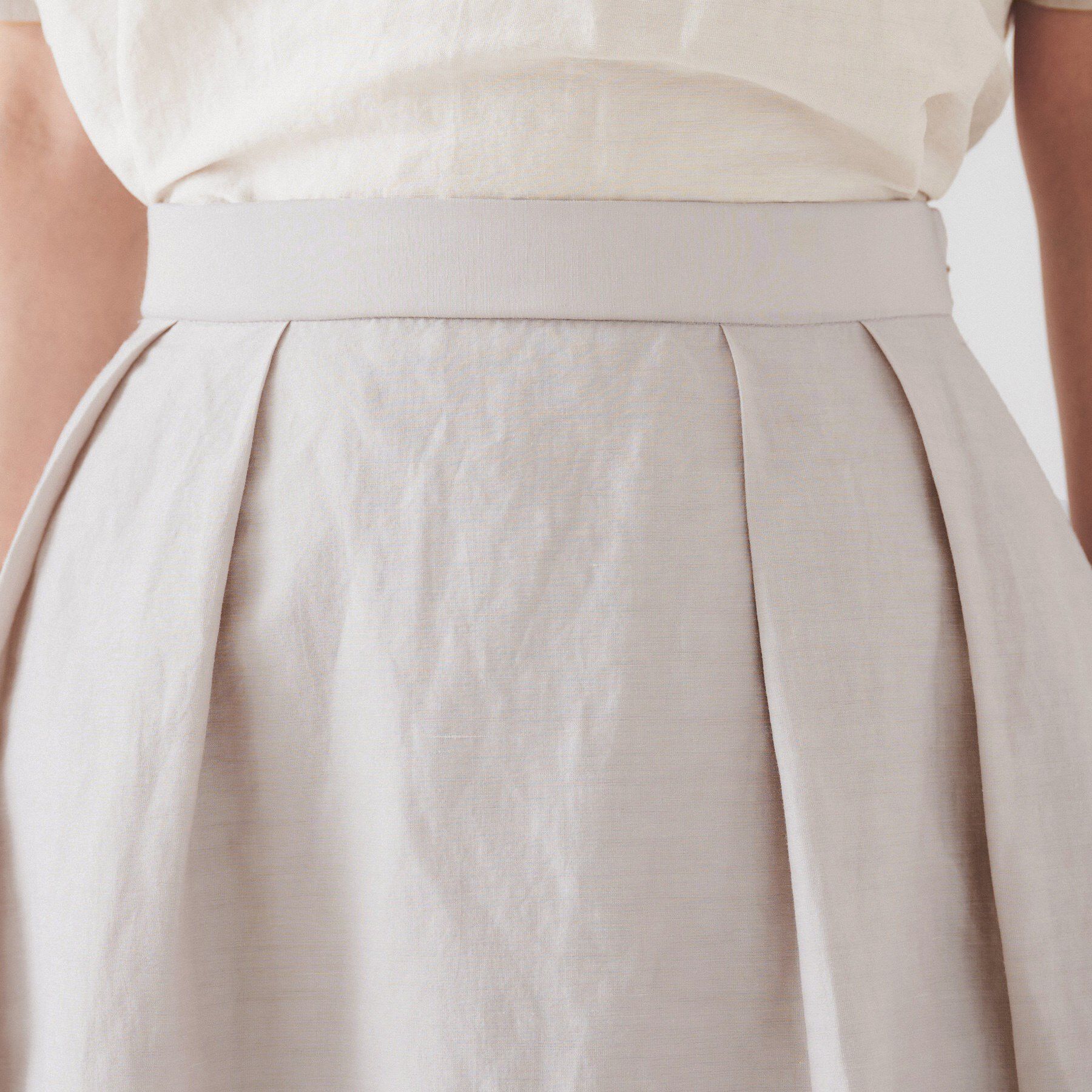 UNTITLED「【セットアップ可能/手洗い可】リネン混フレアスカート」|スカート|